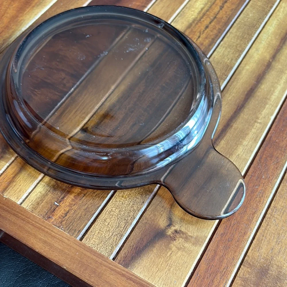 Pyrex P-240-C Visionware Vintage Amber Glass Cookware Replacement Lid Brown